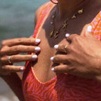 sun estrela do mar concha inicial colar à prova dwaterproof água 18k banhado a ouro aço inoxidável charme colares surfista menina verão praia presente
