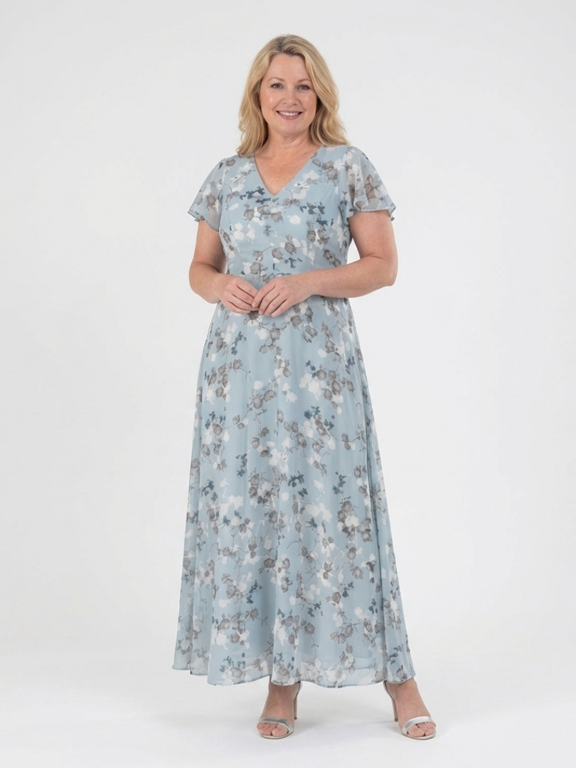 Noémie | Maxi šaty z květinového chiffon