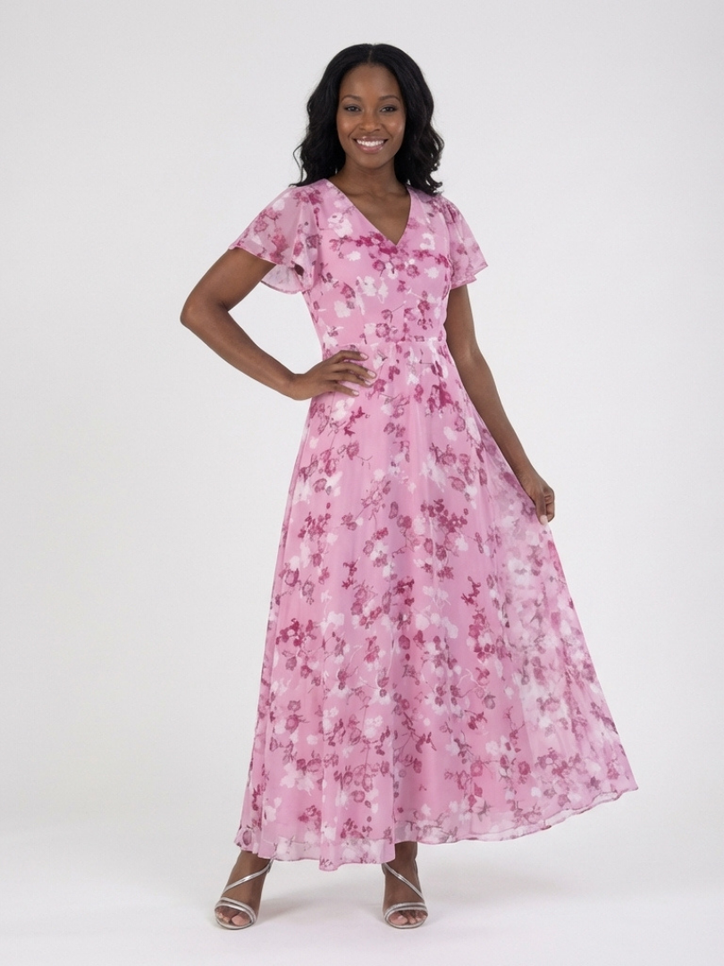Noémie | Maxi šaty z květinového chiffon