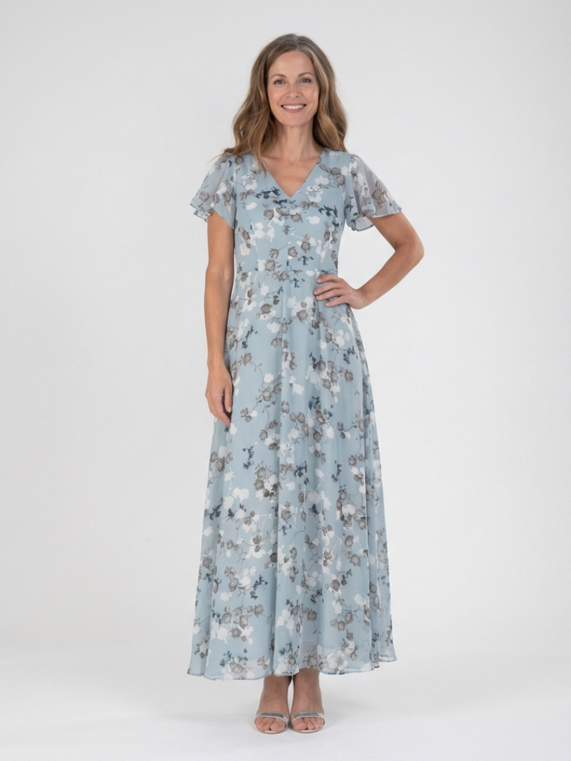 Noémie | Maxi šaty z květinového chiffon