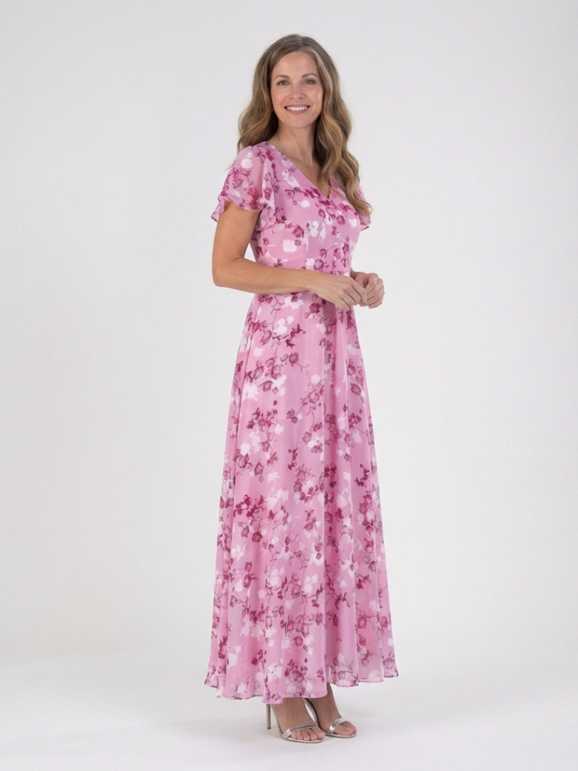 Noémie | Maxi šaty z květinového chiffon