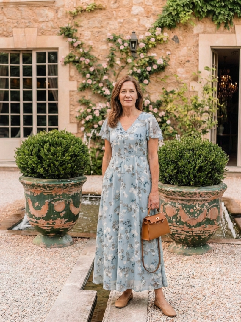 Noémie | Maxi šaty z květinového chiffon
