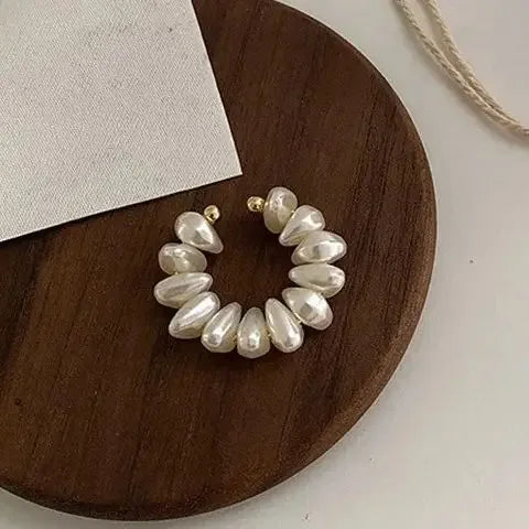 1 peça Clipe de Orelha com Pérola para Mulheres, Falso Piercing, Brinco de Pressão Elegante com Pérolas de Imitação, Joias para Presente, Atacado