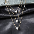 Trendy Zircon Colar De Pingente Para As Mulheres Multicamadas Cadeia Gargantilha Moda Feminina Festa Brilhante Jóias Presente