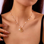 Moda ouro cor estrela do mar concha tartaruga pingente colar para mulheres artesanal concha corrente colar verão praia festa jóias