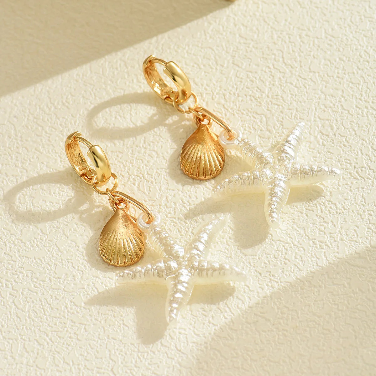Boho Starfish Dangle Earrings for Women Gold Color Starfish Shell Metal Earring Summer Beach Party Vacation Charm Jewelry Gifts