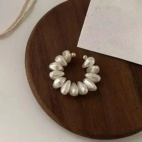 1 peça Clipe de Orelha com Pérola para Mulheres, Falso Piercing, Brinco de Pressão Elegante com Pérolas de Imitação, Joias para Presente, Atacado