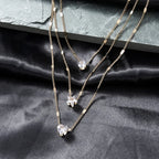 Trendy Zircon Colar De Pingente Para As Mulheres Multicamadas Cadeia Gargantilha Moda Feminina Festa Brilhante Jóias Presente